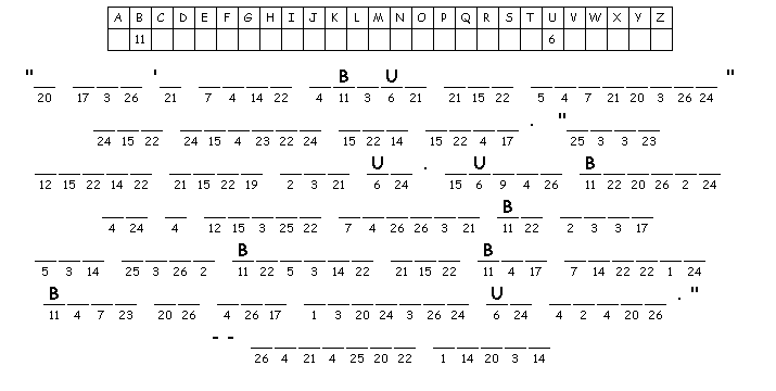 This image shows a cryptogram puzzle.
