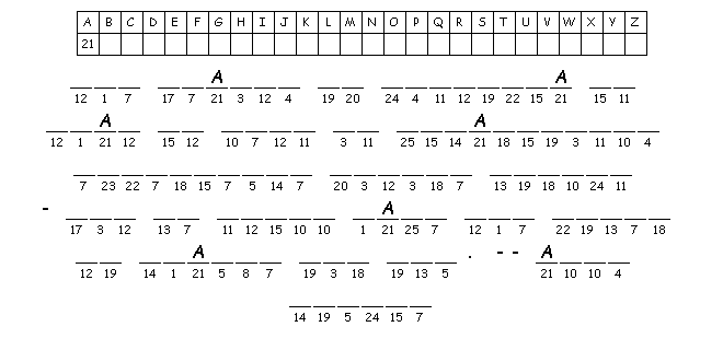 This image shows a cryptogram puzzle.